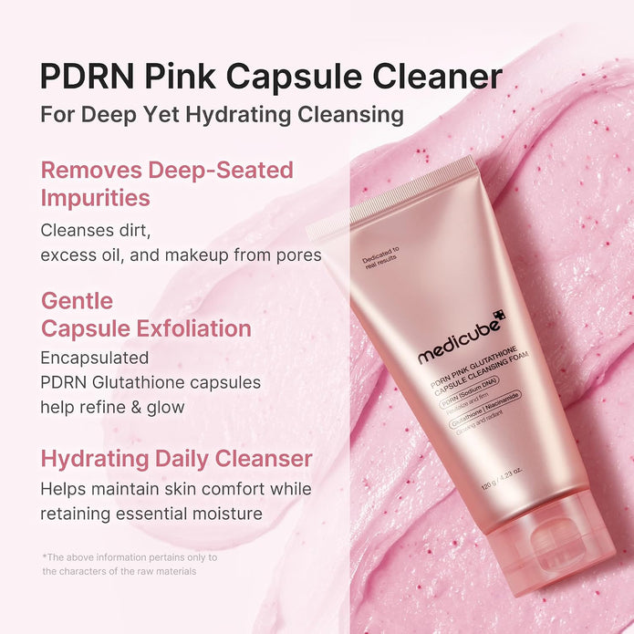 Medicube PDRN Pink Glutathione Capsule Cleansing Foam 120gm