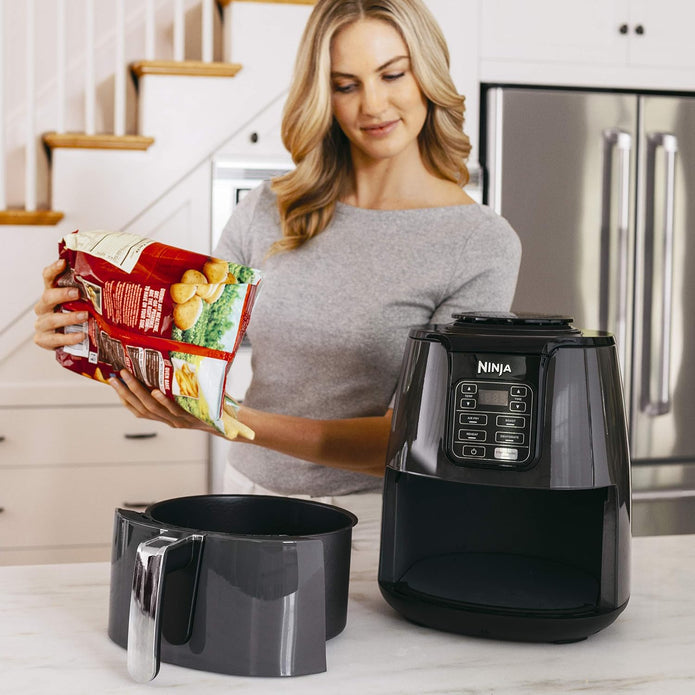 NEW/OPEN BOX Ninja AF100C Air Fryer, 4-Qt Capacity, Non-Stick, Air Fry, Roast, Reheat, Dehydrate, Charcoal Grey (Canadian Version)