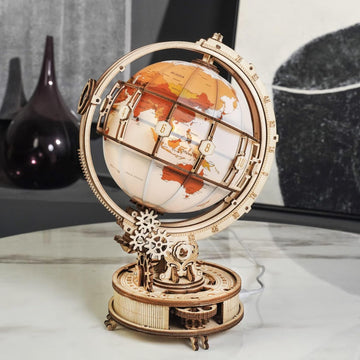 ROKR 3D Wooden Puzzles for Adults Illuminated Globe with Stand ST003