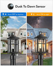 NEW/OPEN BOX OPAXIS Dusk to Dawn Outdoor Post Lights, Black Post Lights Outdoor-P82491