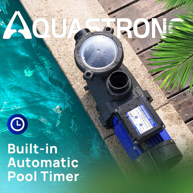 USED/EXCELLENT CONDITION AQUASTRONG in/Above Ground Pool Pump High Flow Self Primming Swimming Pool Pump, Light Blue