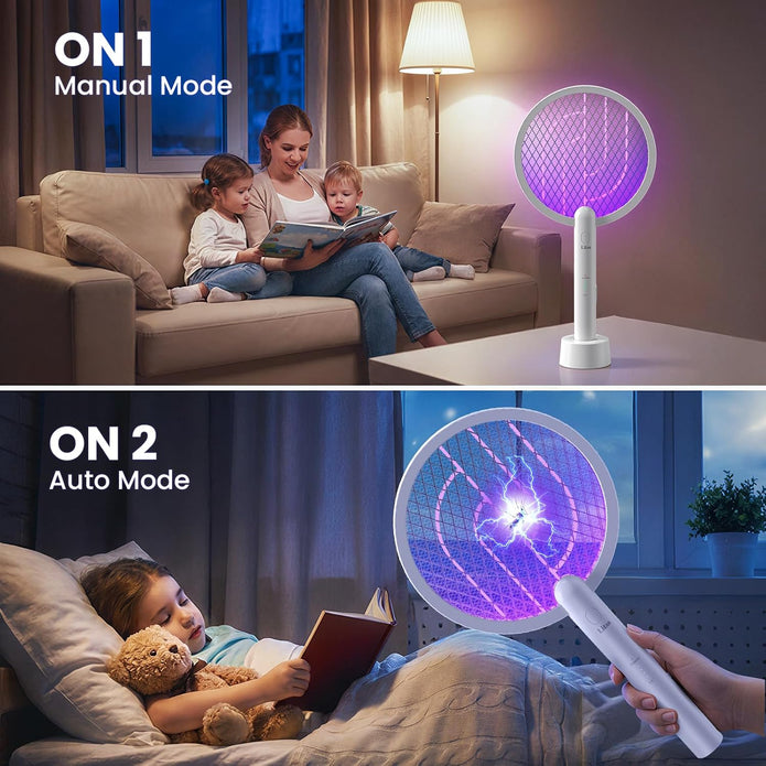 LiBa Electric Fly Swatter, 4000V 2-in-1 Mosquito Killer Lamp, USB Rechargeable with 5-Layer