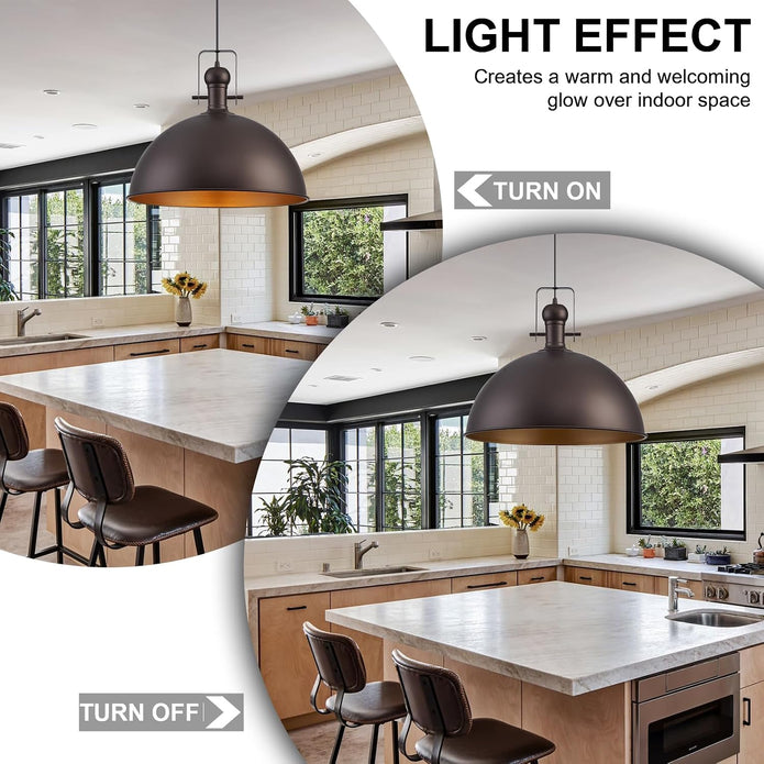 NEW ALAISLYC 18 Inch Oil Rubbed Bronze Farmhouse Pendant Lights