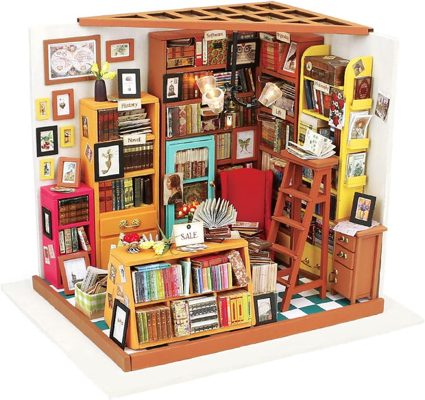 Rolife DIY Miniature House Kit Sam's Study, Tiny House Kit for Adults to Build  DG102