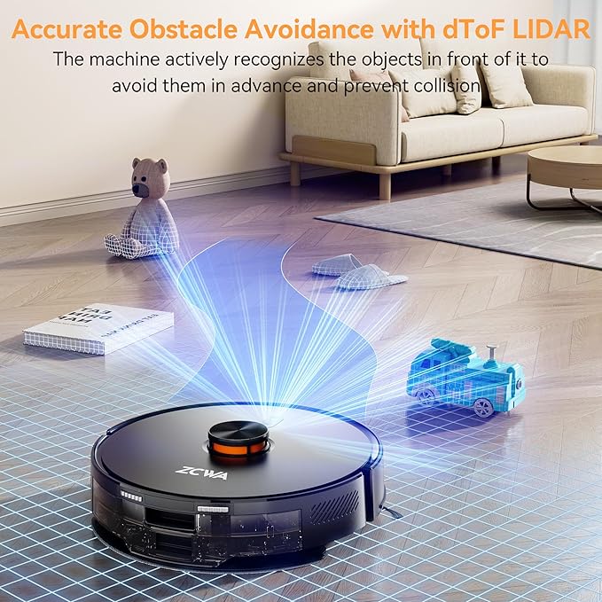 New/OPEN BOX ZCWA D15S MAX Robot Vacuum and Mop Combo