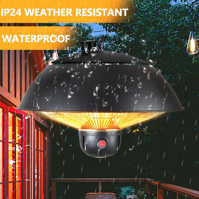 DONYER POWER Electric Halogen Tubes Hanging Patio Heater -600 black