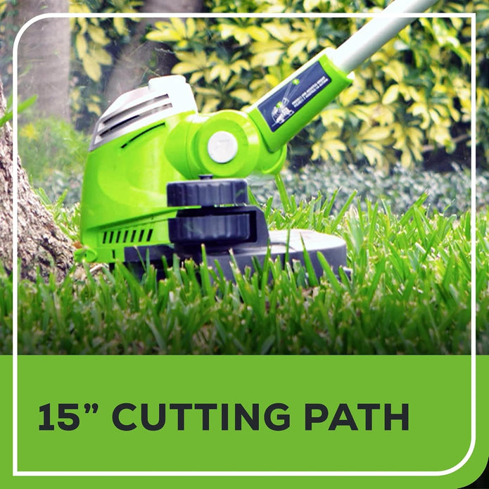 OPEN BOX Greenworks 5.5 Amp 15″ Electric String Trimmer/Edger –Auto Dual Line Feed, Adjustable Handle