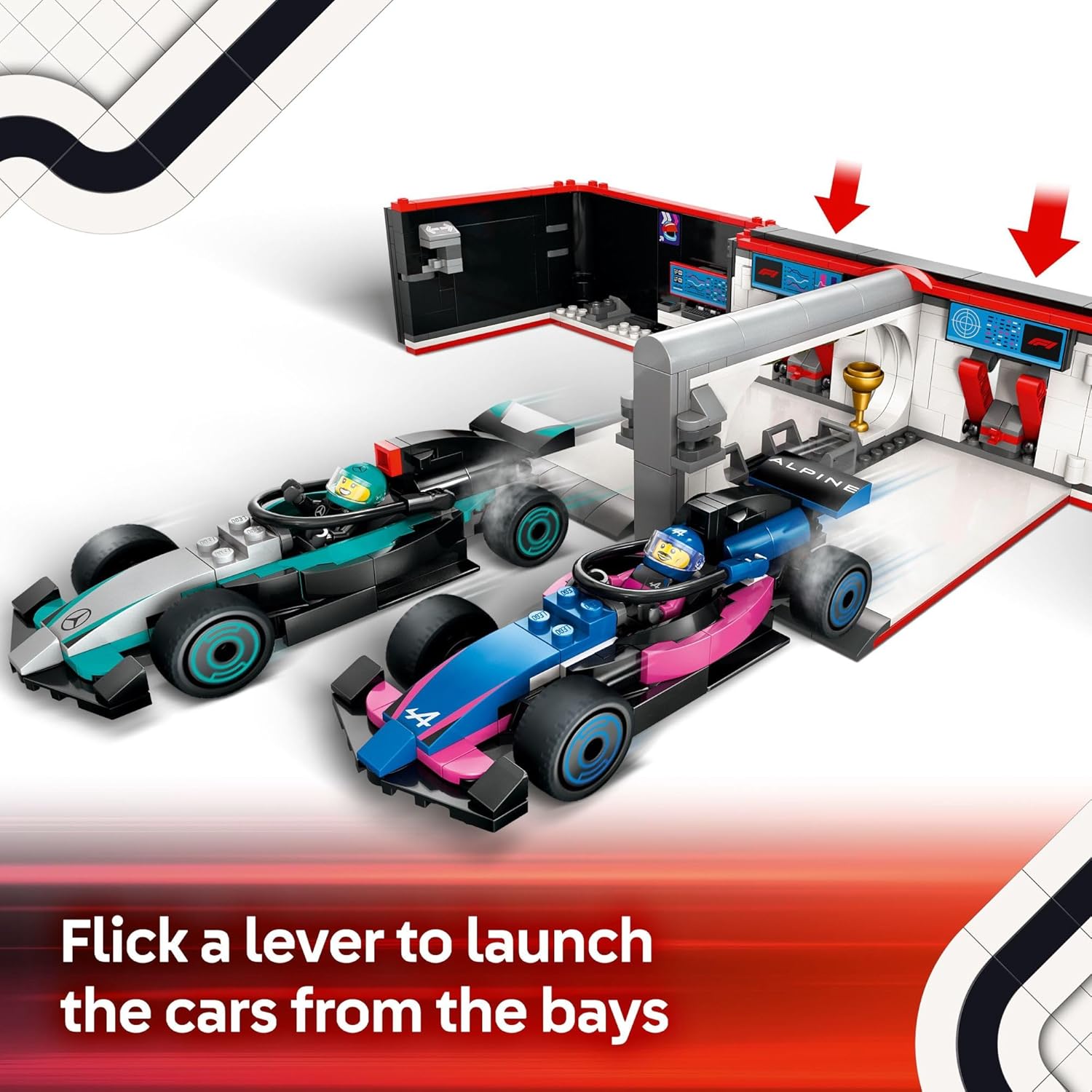LEGO City F1 Garage & Mercedes-Model Race Car Building Toy  Playset for Kids (60444)