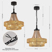 NEW/OPEN BOX HEMLDAN 20” Boho Ratten Chandelier Fan