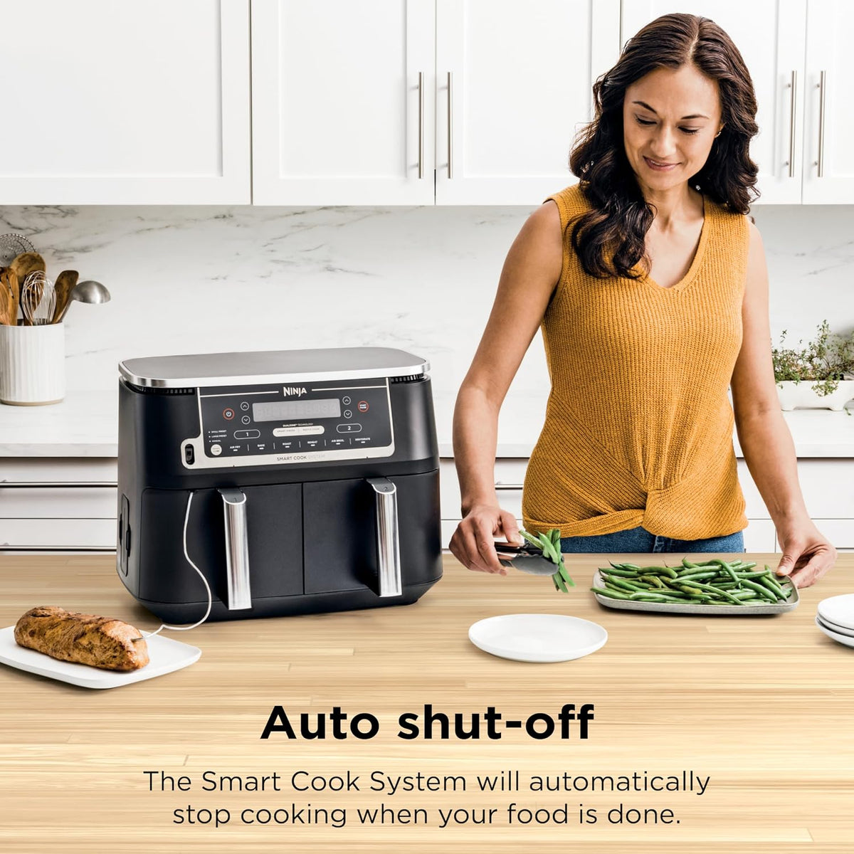 NEW Ninja Foodi Air Fryer, 10 Qt/9.5L DualZone Smart XL, 6-in-1, Black, DZ550 Air fry, roast, broil, bake, reheat, dehydrate, Smart Cook thermometer, Match Cook, Smart Finish