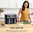 NEW Ninja Foodi Air Fryer, 10 Qt/9.5L DualZone Smart XL, 6-in-1, Black, DZ550 Air fry, roast, broil, bake, reheat, dehydrate, Smart Cook thermometer, Match Cook, Smart Finish