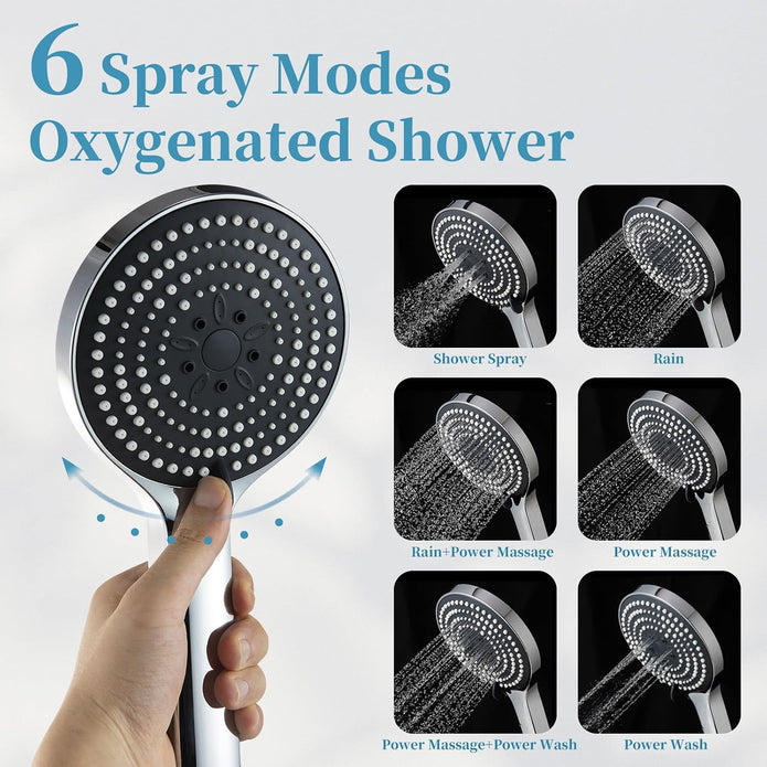 NEW/OPEN BOX OFFO Shower Slide Bar Combo,33 in  Slide Bar with 6-Mode High Pressure Handheld Shower Head