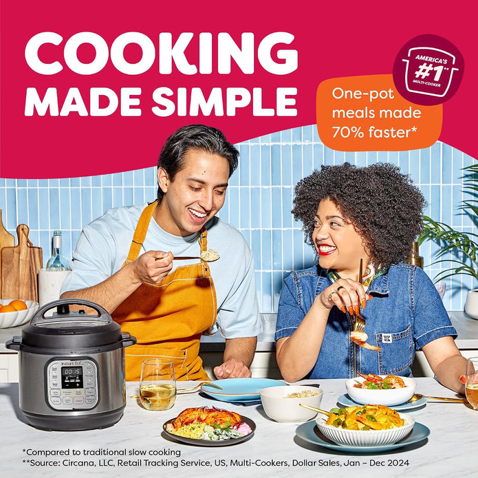 OPEN BOX/NEW Instant Pot Duo 7-in-1 Electric Pressure Cooker, Slow Cooker, Rice Cooker, Steamer, Saute, Yogurt Maker, Warmer & Sterilizer, Includes Free App with over 1900 Recipes, Stainless Steel, 3 Quart