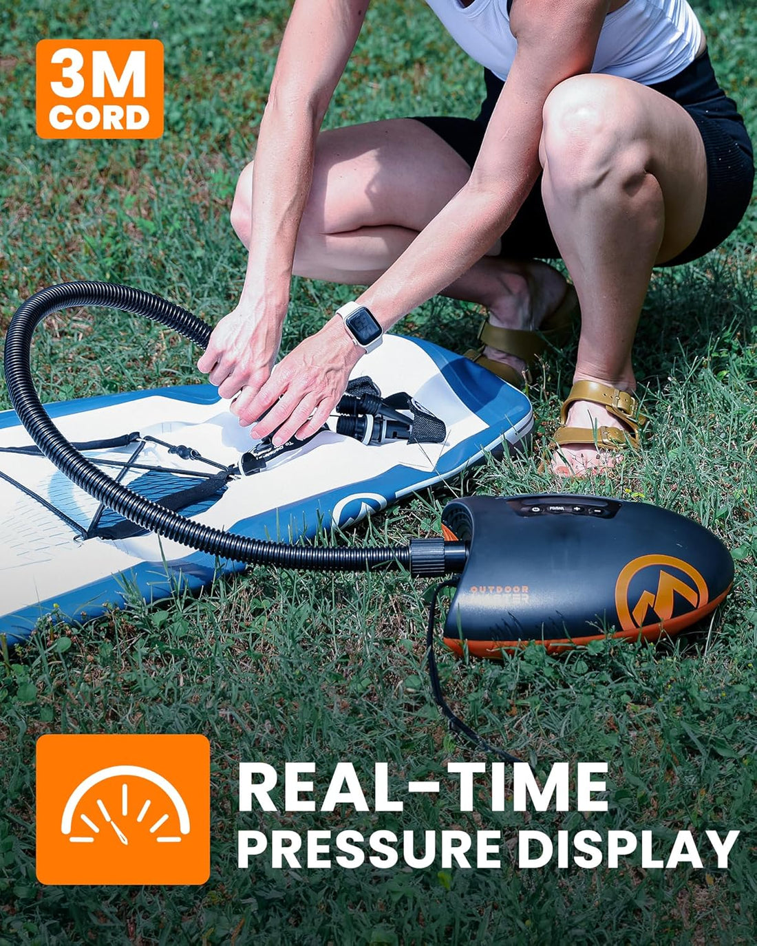 OutdoorMaster 20PSI High Pressure SUP Air Pump The Shark