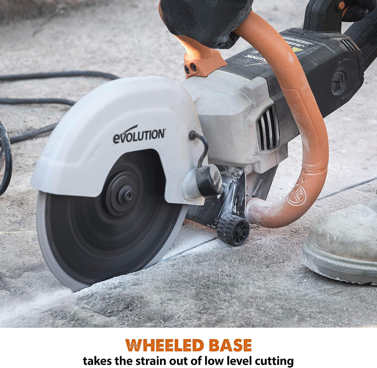 Evolution Power Tools R230DCT - 9 in Concrete Saw (Circular Saw, Angle Grinder) - 15A Motor, No Gas - Incl Diamond Masonry Blade
