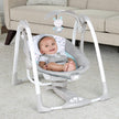 LIKE NEW Ingenuity ConvertMe 2-in-1 Compact Portable Automatic Baby Swing & Infant Seat, Battery-Powered Vibrations, Nature Sounds, 0-9 Months 6-20 lbs