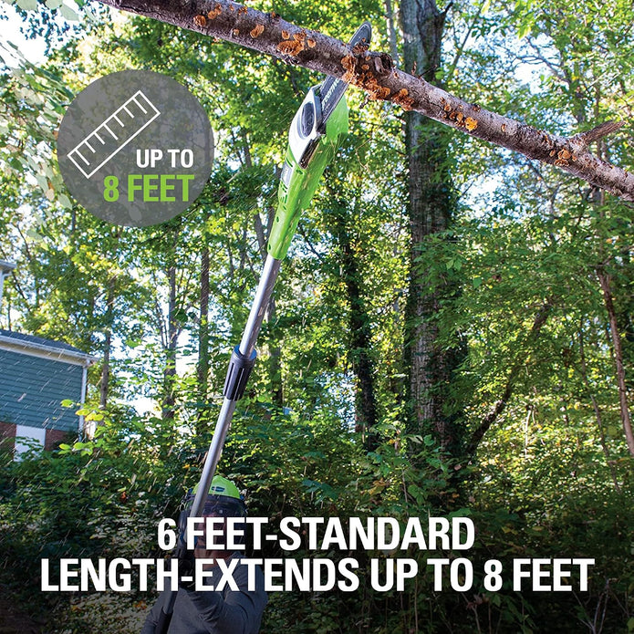 USED Greenworks 20192 8.5-Inch 6.5 Amp Electric Corded Pole Saw, Green