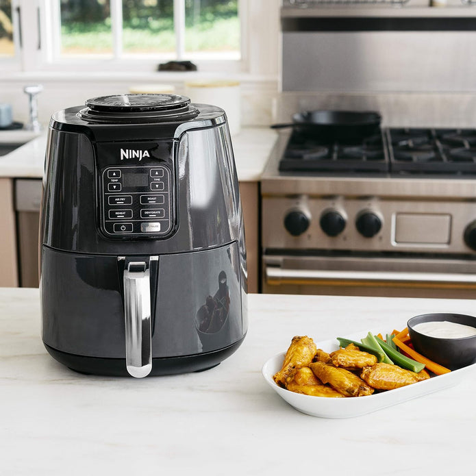NEW/OPEN BOX Ninja AF100C Air Fryer, 4-Qt Capacity, Non-Stick, Air Fry, Roast, Reheat, Dehydrate, Charcoal Grey (Canadian Version)