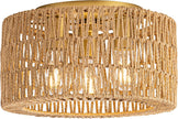 NEW/OPEN BOX 12'' Rattan Ceiling Light Fixture, 3 Light Bohemian Modern Woven gold  Ceiling Light
