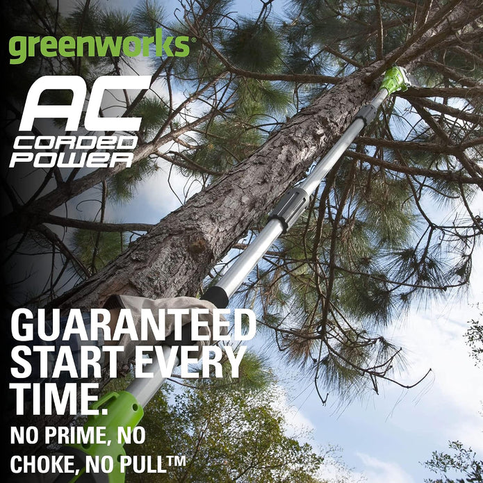 USED Greenworks 20192 8.5-Inch 6.5 Amp Electric Corded Pole Saw, Green