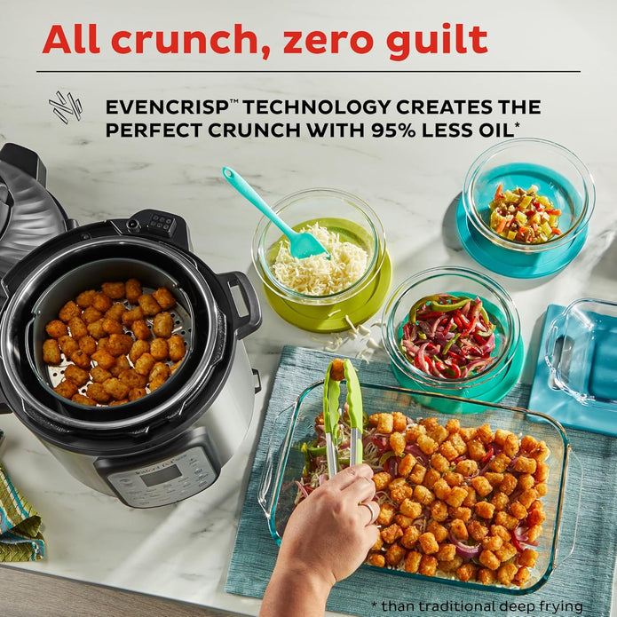 Instant Pot Duo Crisp XL 8Qt 11-in-1 Air Fryer & Electric Pressure Cooker Combo with Multicooker Lid that Air Fries