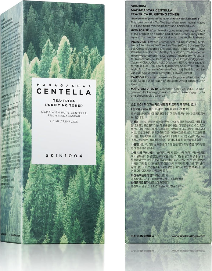 SKIN1004 Madagascar Centella Tea-Trica Purifying Toner 210ml, Soothing Hydration, Acne Care