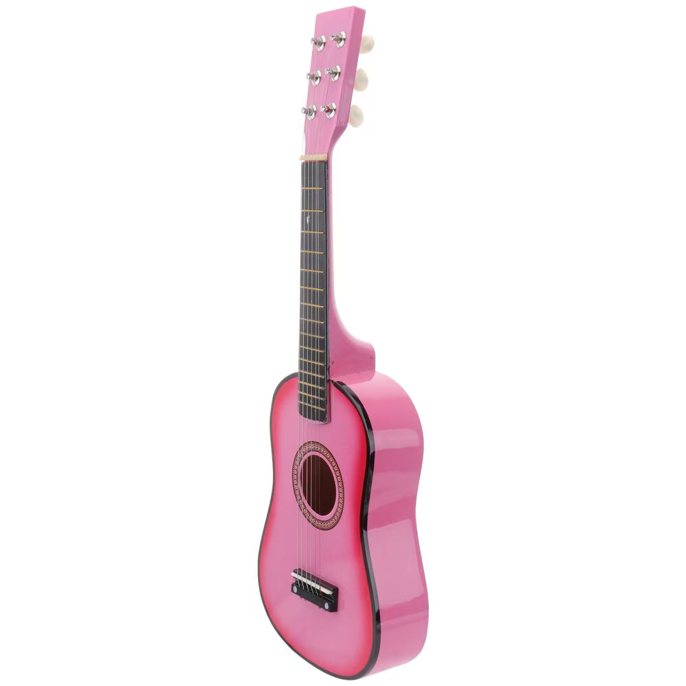 OPEN BOX  23 Inch Folk Acoustic Guitar Beginner Music Instrument 6-String Guitar Kids Toy (Pink)