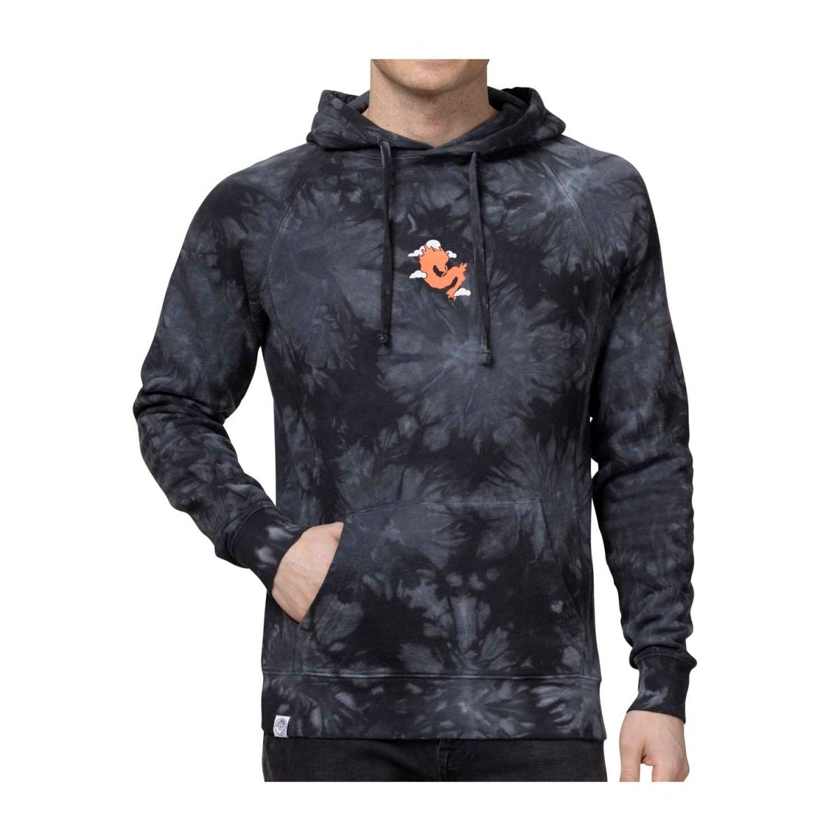 Gyarados Pokémon Take Flight Black & Gray Tie-Dye Pullover Hoodie - Adult