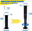 4 PCS Adjustable Height Bed Support Legs [with 18PCS Screws] for Bed Frame/Bed Center Slat, Olldag Heavy Duty Furniture Replacement Legs 7.08-12.2 inch for Sofa/Cabinet/Couch/Dresser/Table (Black)