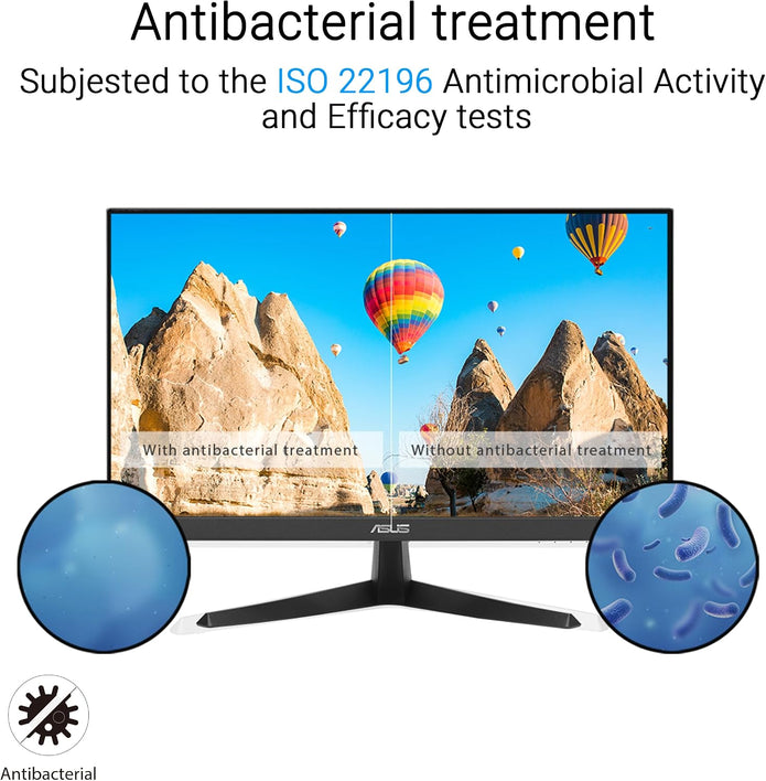 ASUS 22” (21.45 inch viewable) 1080P Eye Care Monitor (VY229HF) - Full HD, IPS, 100Hz, 1ms, SmoothMotion, Adaptive Sync, Eye Care Plus Technology, Blue Light Filter, Flicker Free