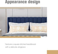 Upholstered Platform Bed Frame Twin Size with Headboard and Footboard/No Box Spring Needed/Easy Assembly,BLUE Linen