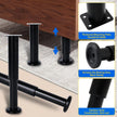 4 PCS Adjustable Height Bed Support Legs [with 18PCS Screws] for Bed Frame/Bed Center Slat, Olldag Heavy Duty Furniture Replacement Legs 7.08-12.2 inch for Sofa/Cabinet/Couch/Dresser/Table (Black)