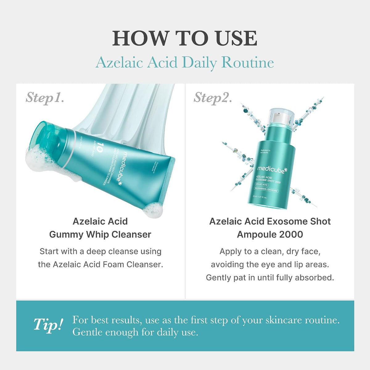 Medicube Azelaic Acid Exosome Shot 2000, Serum with Niacinamide, Lightweight, Fast-Absorbing, Daily Use