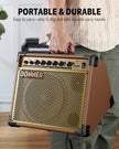 Donner DKA-20 Keyboard Amplifier 20 Watt Keyboard AMP with Aux in and Two Channels, Bass Guitar Amp, Piano Amplifier, Electronic Drum Speaker Support for Microphone Input