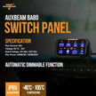 Auxbeam 8 Gang Switch Panel BA80 Automatic Dimmable LED Touch Control Panel Box Electronic Relay System Car Touch Switch Box Universal for Truck ATV UTV Boat Marine SUV Caravan