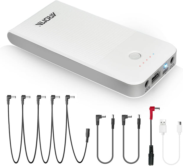 Aroma Guitar Pedal Battery Power Bank Supply Rechargeable with Built-In 10000mAh for 9V Effect Pedal and More Devices