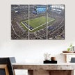 American Dallas Decor AT&T Stadium Pictures American Football Team Paintings 3 Panel Canvas Wall Art Cowboys Soccer Artwok Home Decor for Living Room Framed Ready to Hang, 36