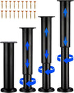 4 PCS Adjustable Height Bed Support Legs [with 18PCS Screws] for Bed Frame/Bed Center Slat, Olldag Heavy Duty Furniture Replacement Legs 7.08-12.2 inch for Sofa/Cabinet/Couch/Dresser/Table (Black)