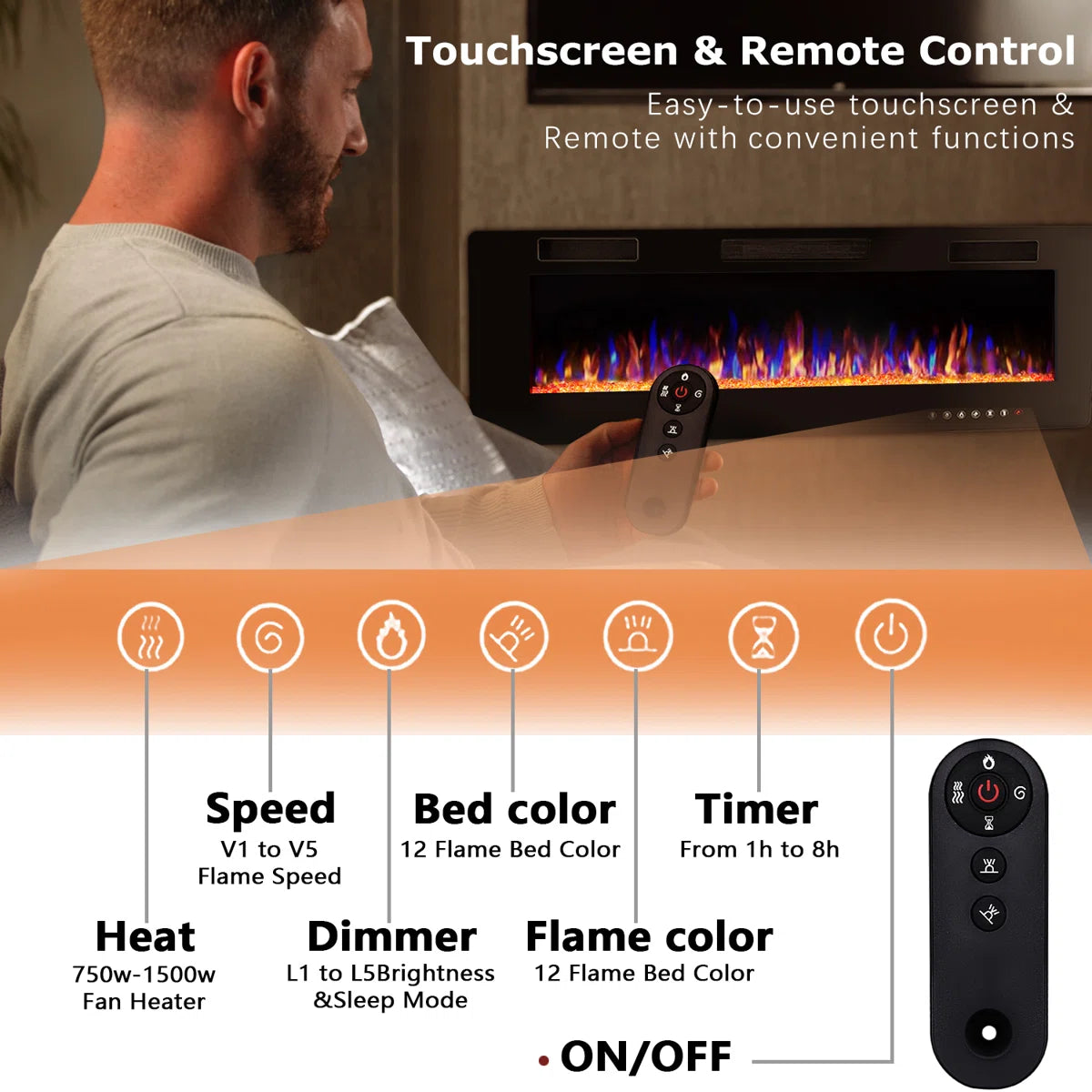 DEMO MODEL 30 inch Ultra-Thin and Silence Linear Fireplace
