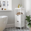 VASAGLE BBC42WT Bathroom Cabinet, Versatile Bathroom Shelf with 4 Levels, Wooden Bathroom Cabinet, Corner Cabinet, Medicine Cabinet, White, 30 x 89 x 30 cm