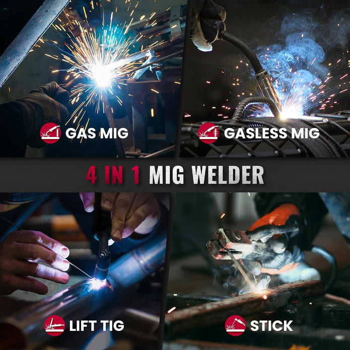 Bestarc 145Amp MIG Welder, 110V 220V Flux Core MIG/Lift TIG/Stick 4 in 1 Welder Machine