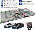 AGM MASTECH Mini Deluxe Block Building N Slot Car Race Set GD-12 1:87 Scale