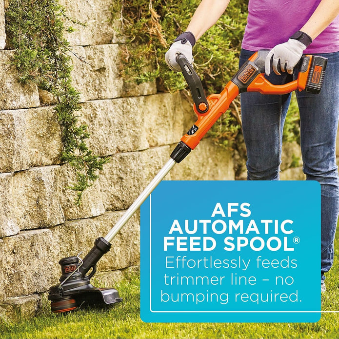 BLACK+DECKER 40V MAX String Trimmer and Edger Kit, Cordless, 13 inch, 2-in-1, Battery and Charger Included (LST140C)