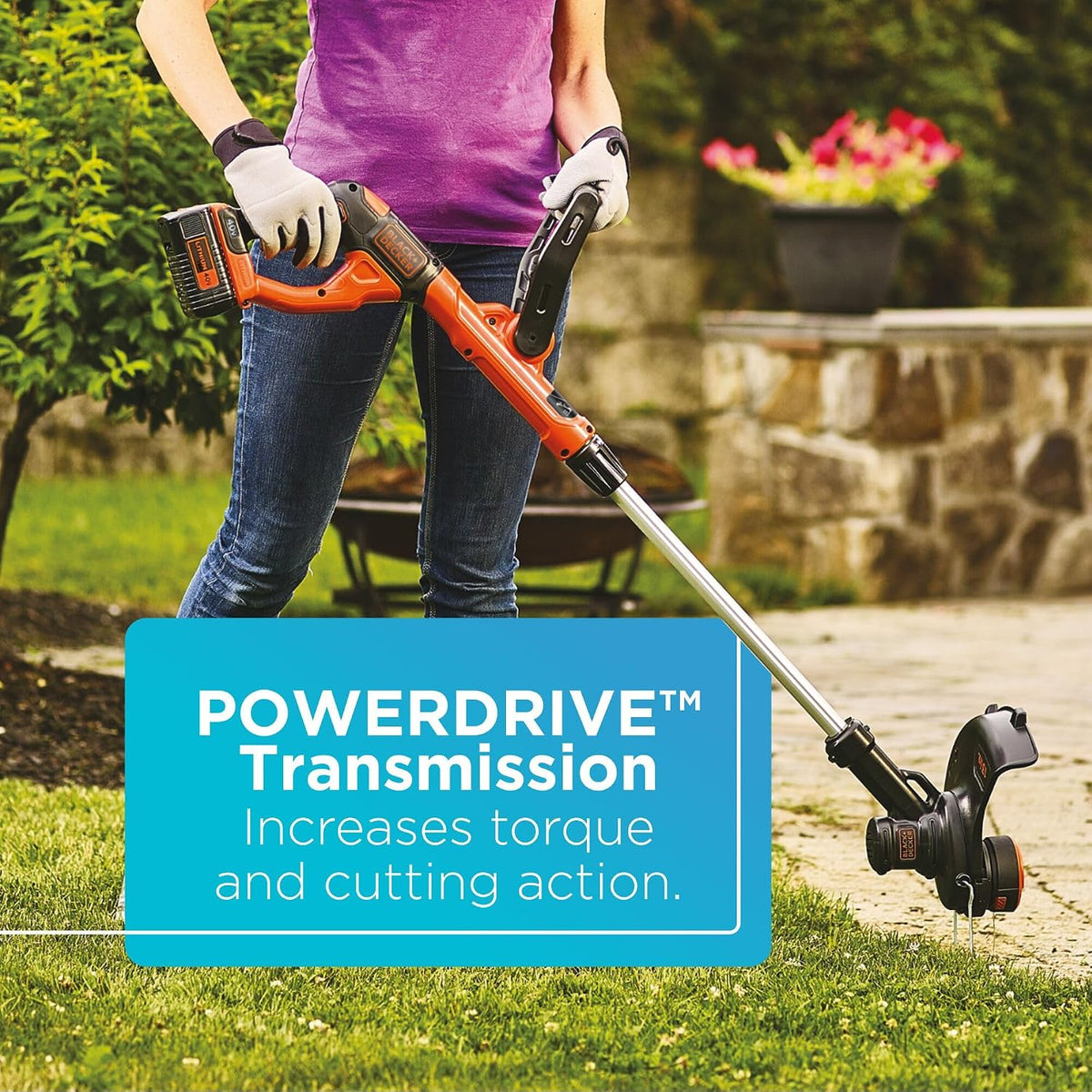 BLACK+DECKER 40V MAX String Trimmer and Edger Kit, Cordless, 13 inch, 2-in-1, Battery and Charger Included (LST140C)