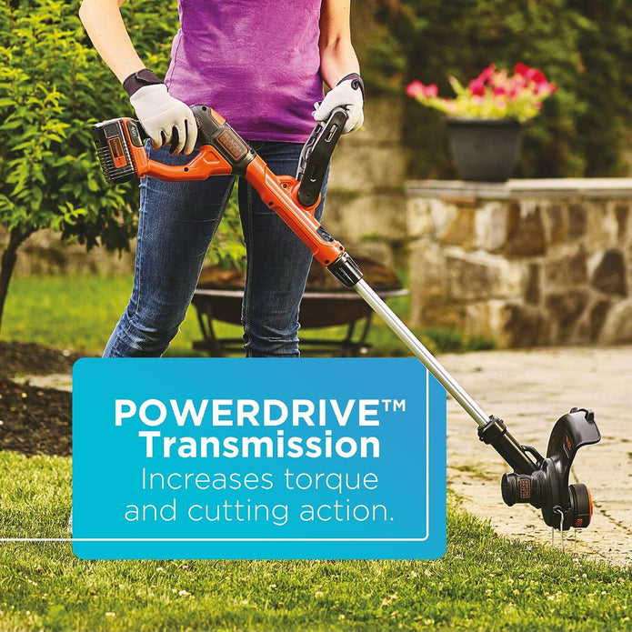 BLACK+DECKER 40V MAX String Trimmer and Edger Kit, Cordless, 13 inch, 2-in-1, Battery and Charger Included (LST140C)