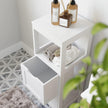 VASAGLE BBC42WT Bathroom Cabinet, Versatile Bathroom Shelf with 4 Levels, Wooden Bathroom Cabinet, Corner Cabinet, Medicine Cabinet, White, 30 x 89 x 30 cm