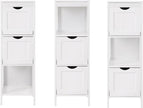 VASAGLE BBC42WT Bathroom Cabinet, Versatile Bathroom Shelf with 4 Levels, Wooden Bathroom Cabinet, Corner Cabinet, Medicine Cabinet, White, 30 x 89 x 30 cm