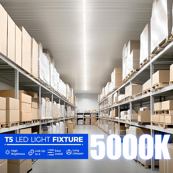 Barrina 12 Pack T5 LED Shop Light 4FT, 5000K Daylight White, 2200lm, 20W