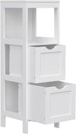 VASAGLE BBC42WT Bathroom Cabinet, Versatile Bathroom Shelf with 4 Levels, Wooden Bathroom Cabinet, Corner Cabinet, Medicine Cabinet, White, 30 x 89 x 30 cm