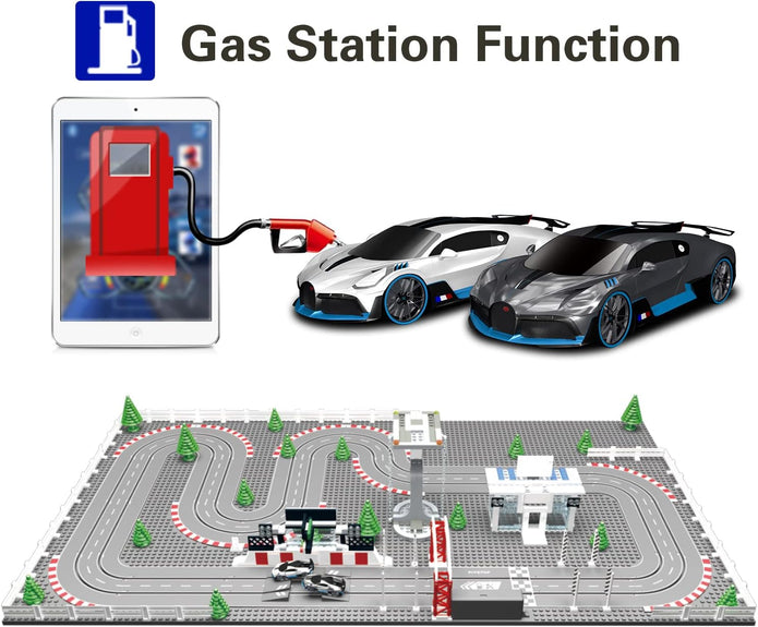 AGM MASTECH Mini Deluxe Block Building N Slot Car Race Set GD-12 1:87 Scale